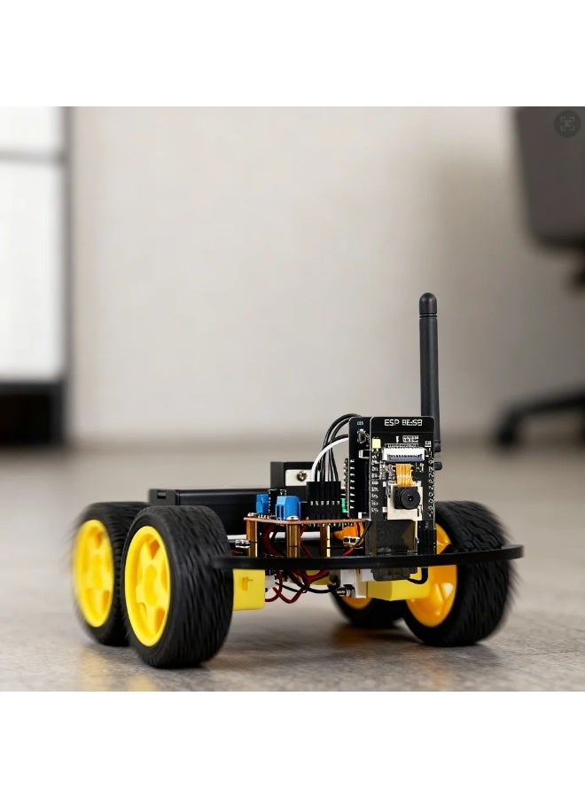 robotgcc ESP32-CAM 4WD Camera Robot Car with WiFi Video Streaming | Real-Time Remote Monitoring & Mobile Control | Programmable DIY Smart Robot Vehicle for Arduino Learning, IoT Projects & STEM Education - Image 5